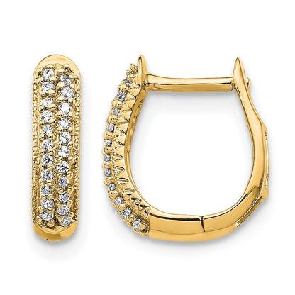 10K Gelbgold Poliert Diamant Klappbar Creolen
