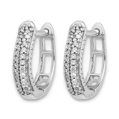 14K Weißgold Diamant Creolen mit Klappscharnier, poliert