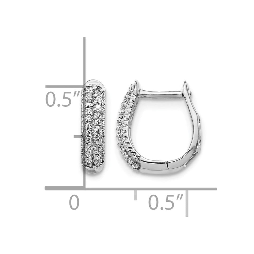 14K Weißgold Diamant Creolen mit Klappscharnier, poliert