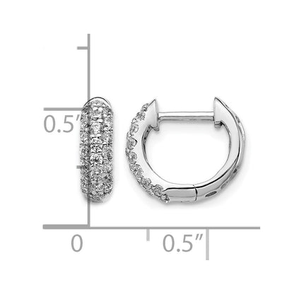 10K Weißgold Diamant Klappbar Creolen