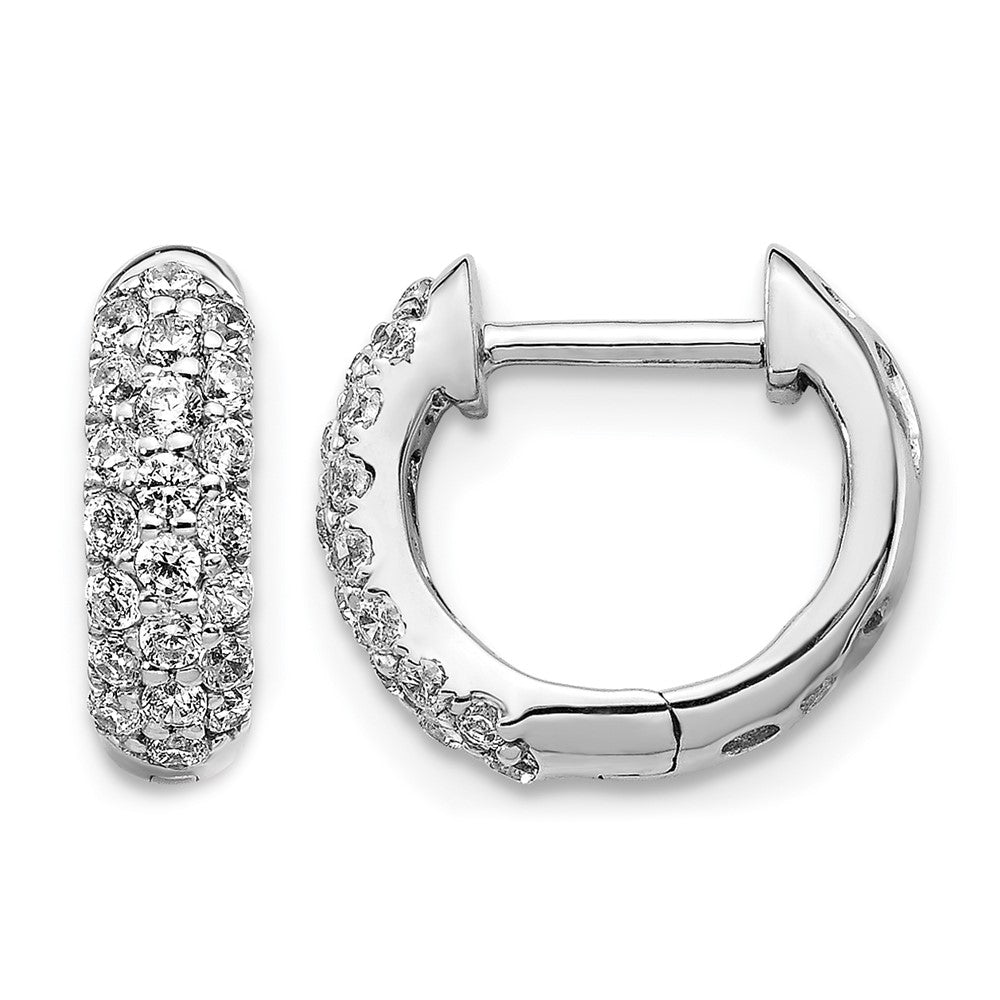 10K Weißgold Diamant Klappbar Creolen