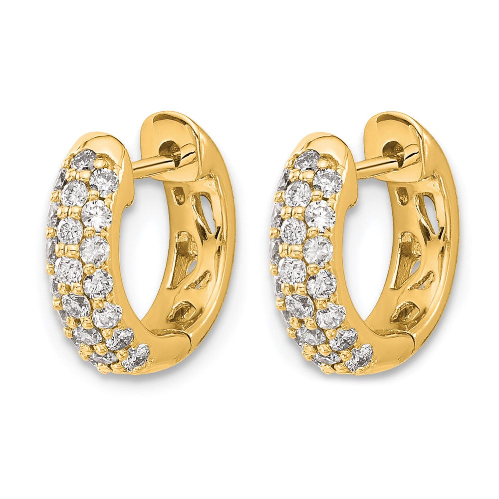 10K Gelbgold Diamant Klappbar Creolen