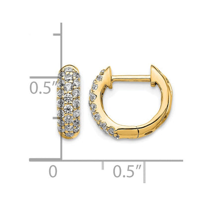 10K Gelbgold Diamant Klappbar Creolen