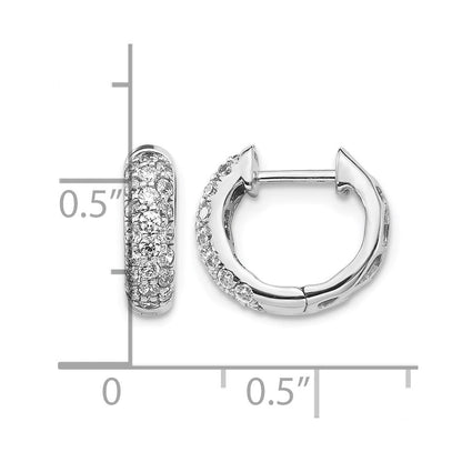 10K Weißgold Diamant Klappbar Creolen