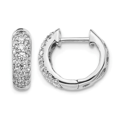 10K Weißgold Diamant Klappbar Creolen