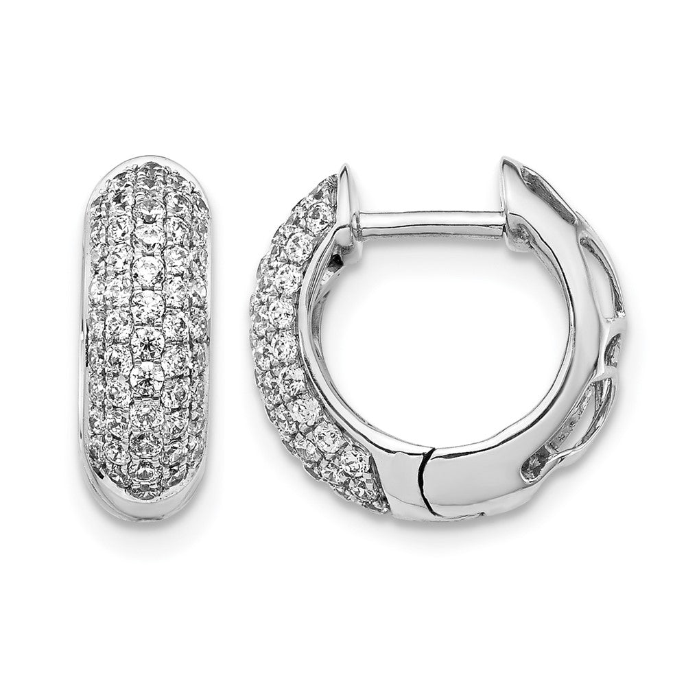 10K Weißgold Diamant Klappbar Creolen