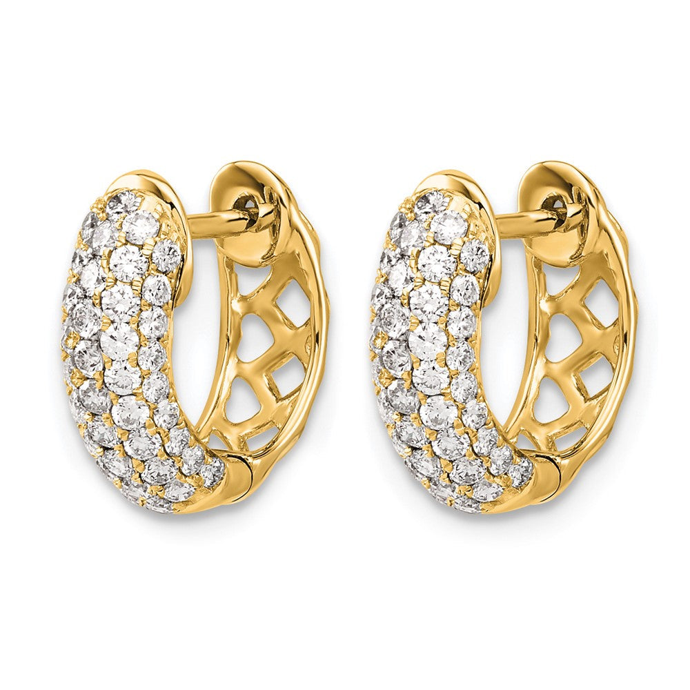 10K Gelbgold Diamant Klappbar Creolen