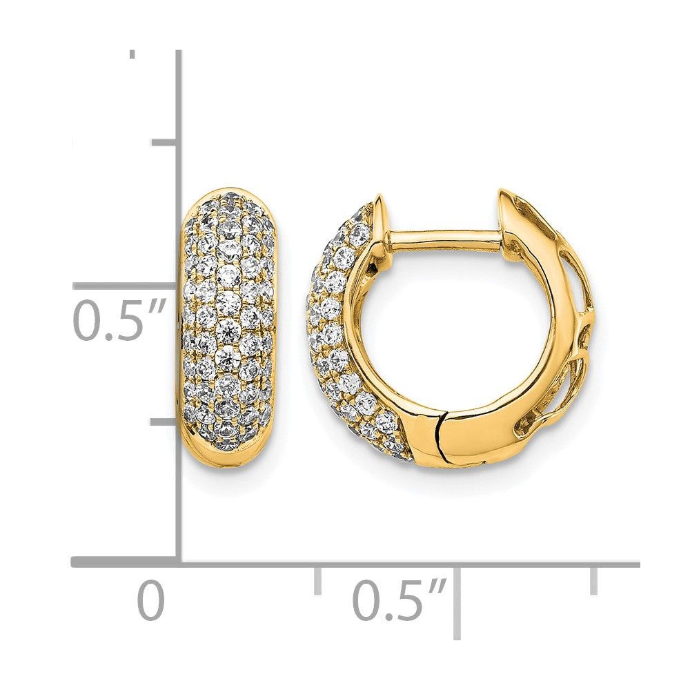 10K Gelbgold Diamant Klappbar Creolen