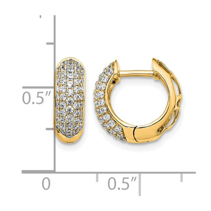 10K Gelbgold Diamant Klappbar Creolen