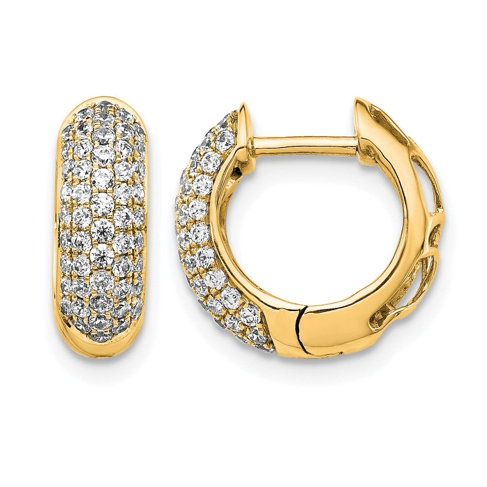 10K Gelbgold Diamant Klappbar Creolen