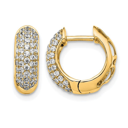 10K Gelbgold Diamant Klappbar Creolen
