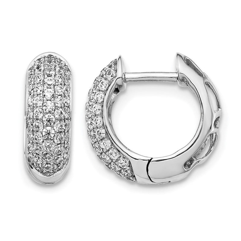 14K Weißgold Creolen mit Scharnier, 0,75 ct. Laborgezüchtete Diamanten VS/SI+ G+