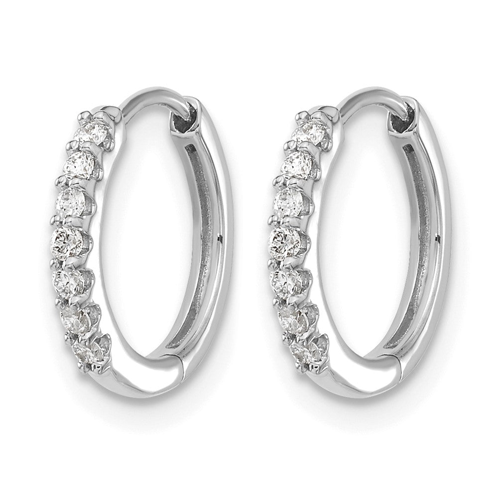 10K Weißgold Diamant Klappbar Creolen