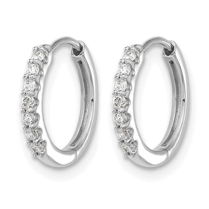 10K Weißgold Diamant Klappbar Creolen