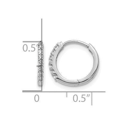 10K Weißgold Diamant Klappbar Creolen