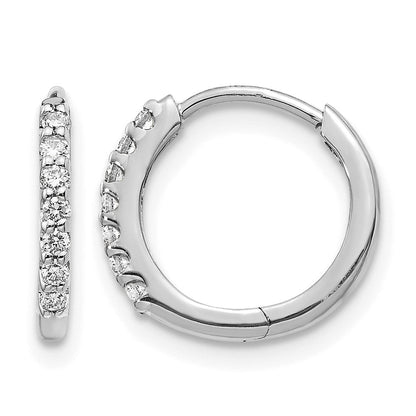 10K Weißgold Diamant Klappbar Creolen