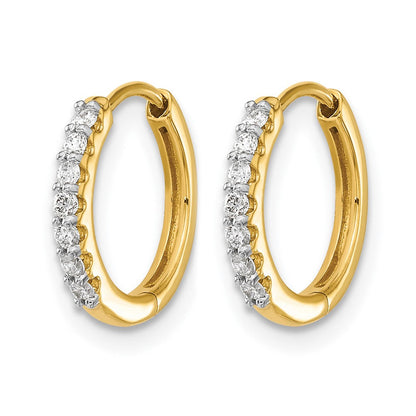 10K Gelbgold Diamant Klappbar Creolen