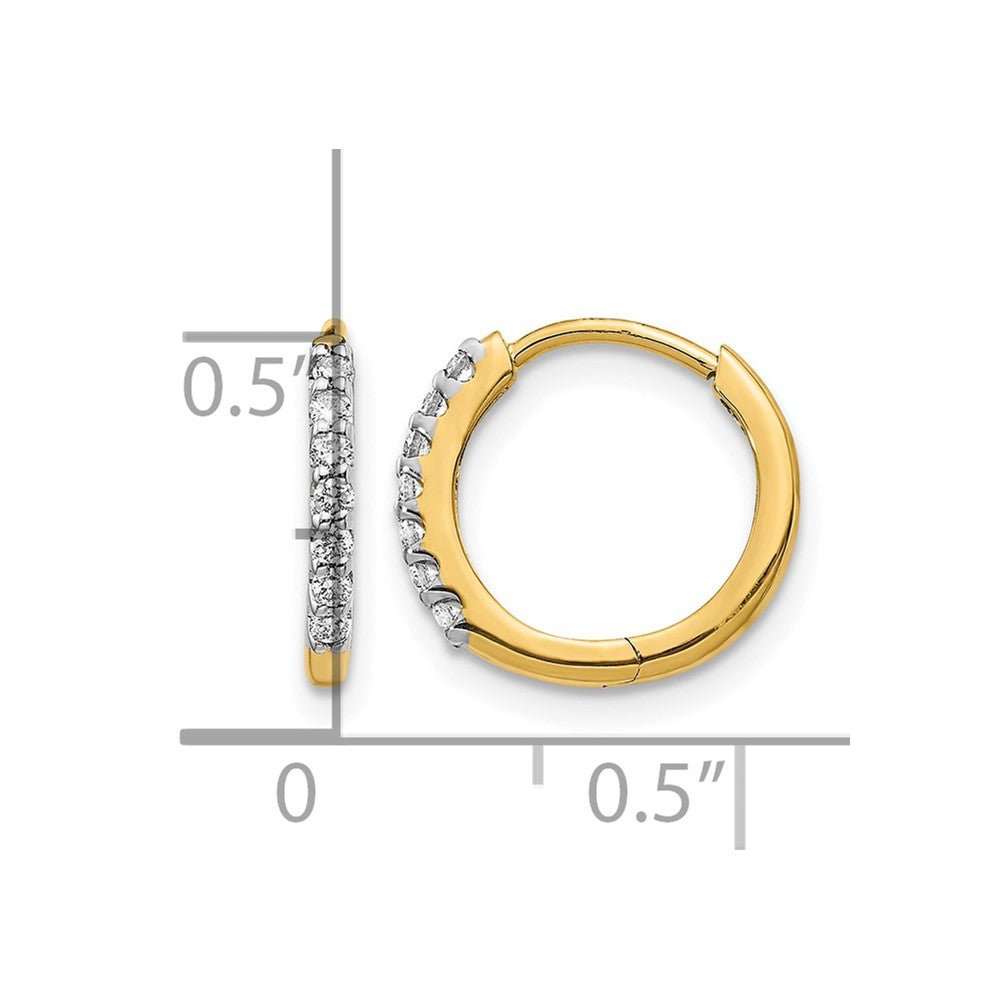 10K Gelbgold Diamant Klappbar Creolen