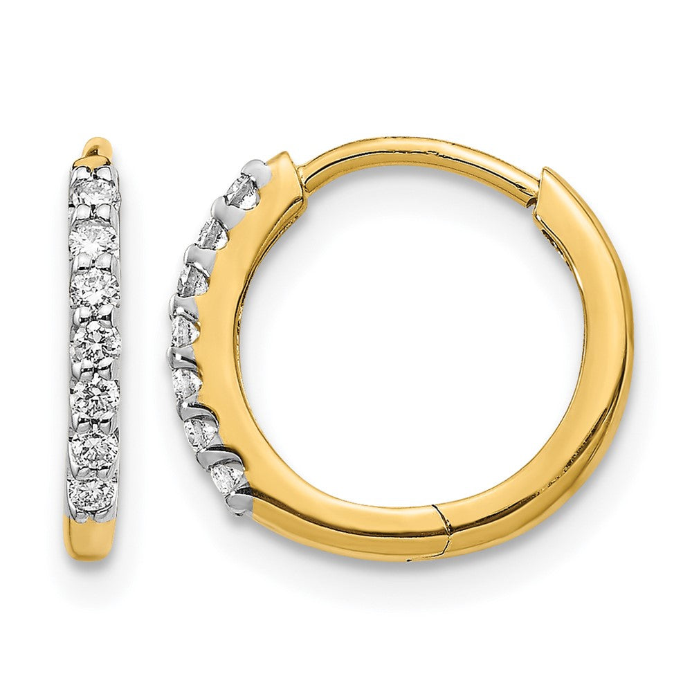 10K Gelbgold Diamant Klappbar Creolen