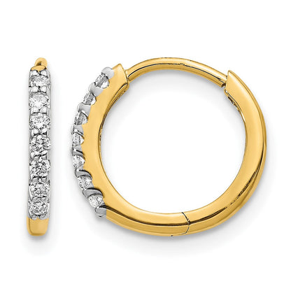 10K Gelbgold Diamant Klappbar Creolen