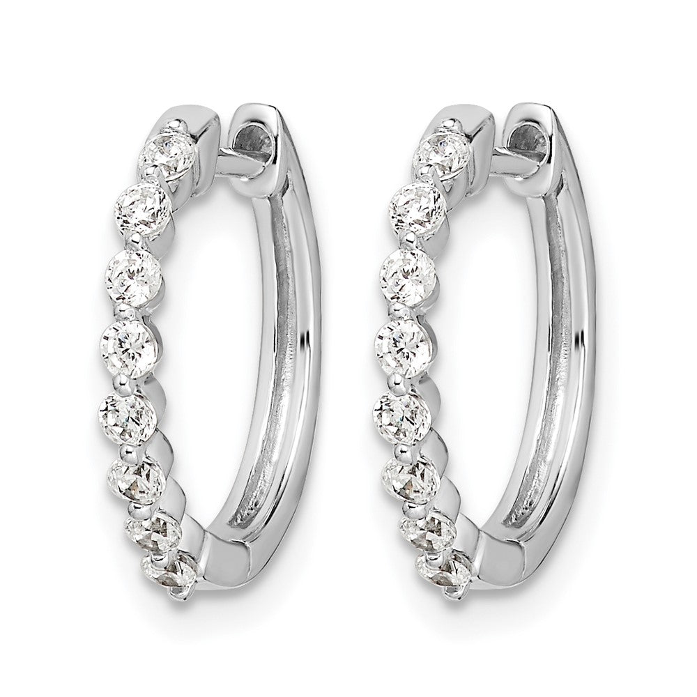 10K Weißgold Diamant Klappbar Creolen