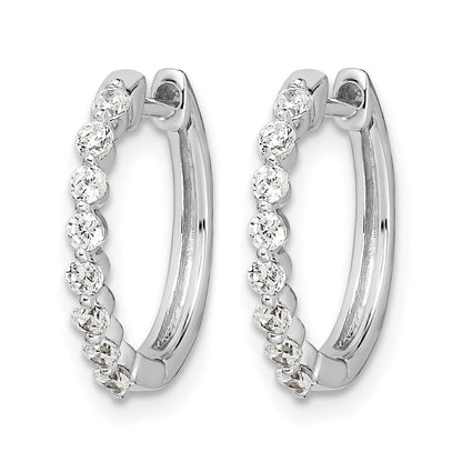 10K Weißgold Diamant Klappbar Creolen