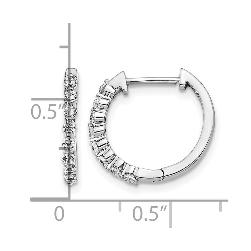 10K Weißgold Diamant Klappbar Creolen