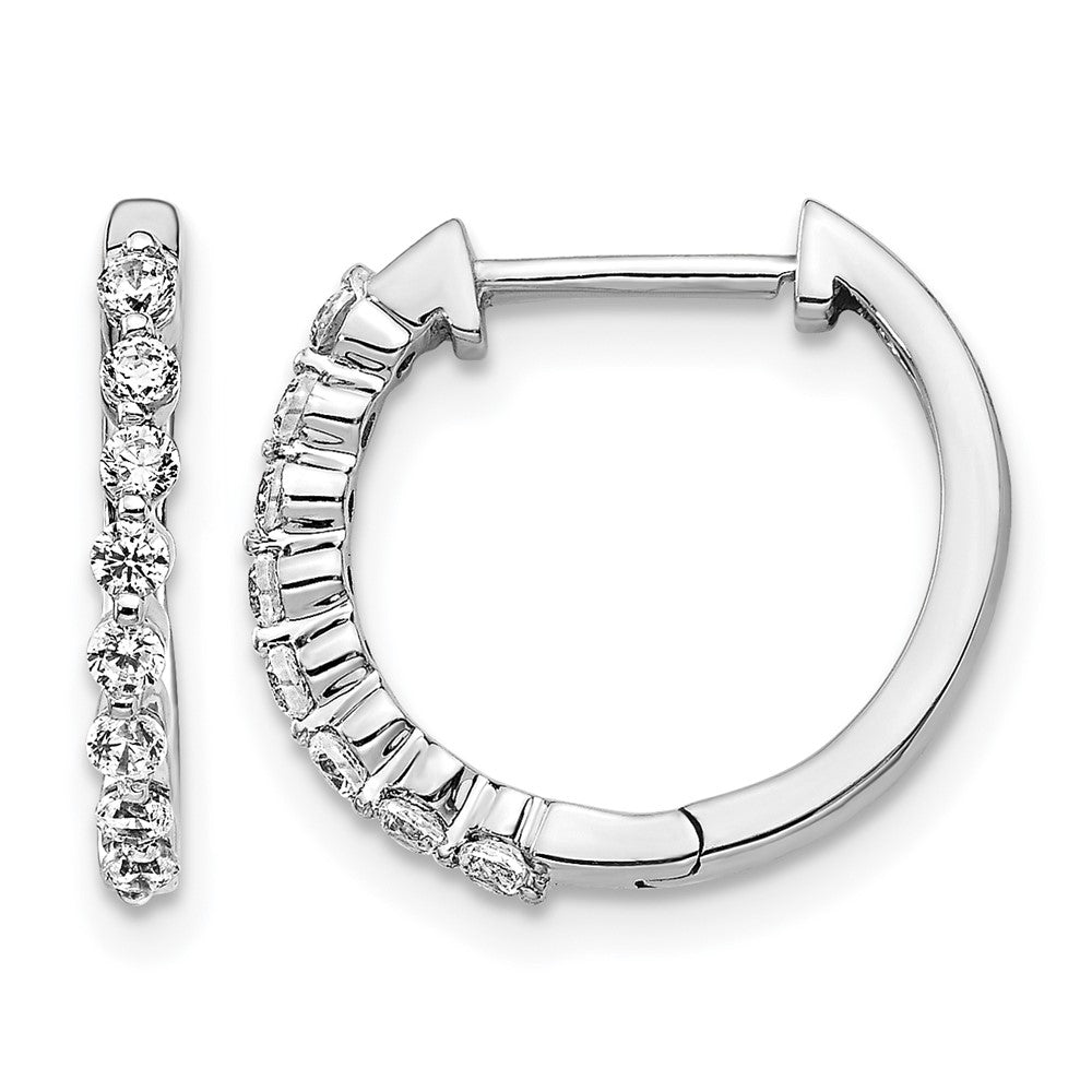 10K Weißgold Diamant Klappbar Creolen