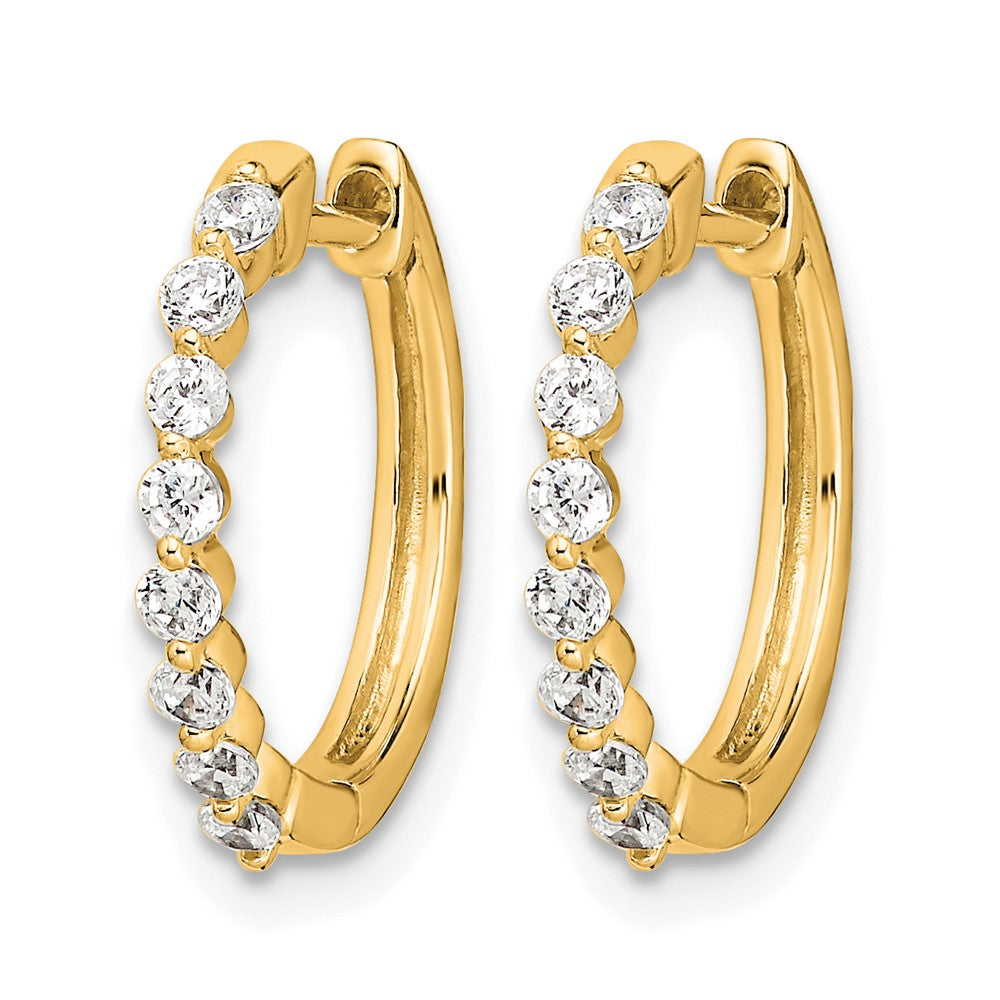 10K Gelbgold Diamant Klappbar Creolen