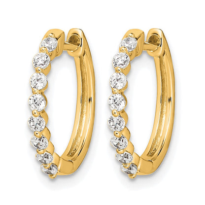 10K Gelbgold Diamant Klappbar Creolen
