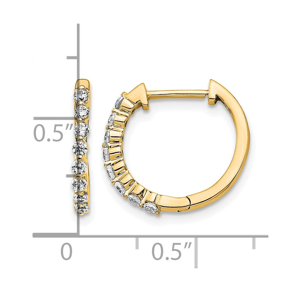 10K Gelbgold Diamant Klappbar Creolen