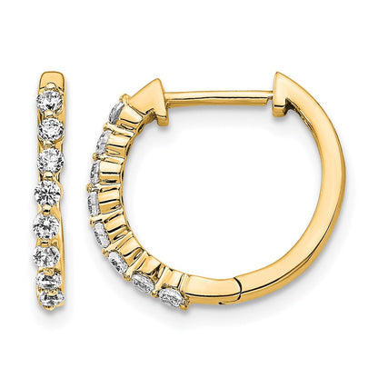 10K Gelbgold Diamant Klappbar Creolen