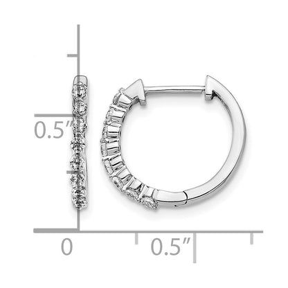 14K Weißgold Creolen mit Scharnier, vollständig besetzt mit 0,33 ct. Laborgezüchteten Diamanten VS/SI+ G+