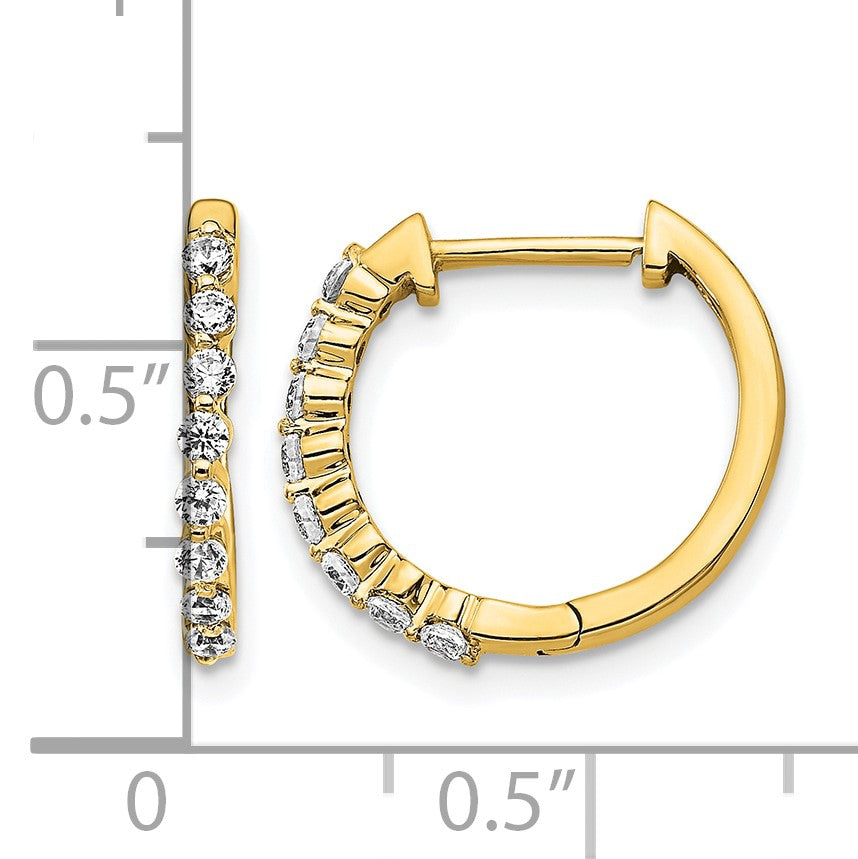 14K Gelbgold Creolen mit Scharnier, komplett besetzt mit 0,33 ct. Laborgezüchteten Diamanten VS/SI+ G+