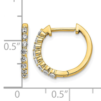 14K Gelbgold Creolen mit Scharnier, komplett besetzt mit 0,33 ct. Laborgezüchteten Diamanten VS/SI+ G+