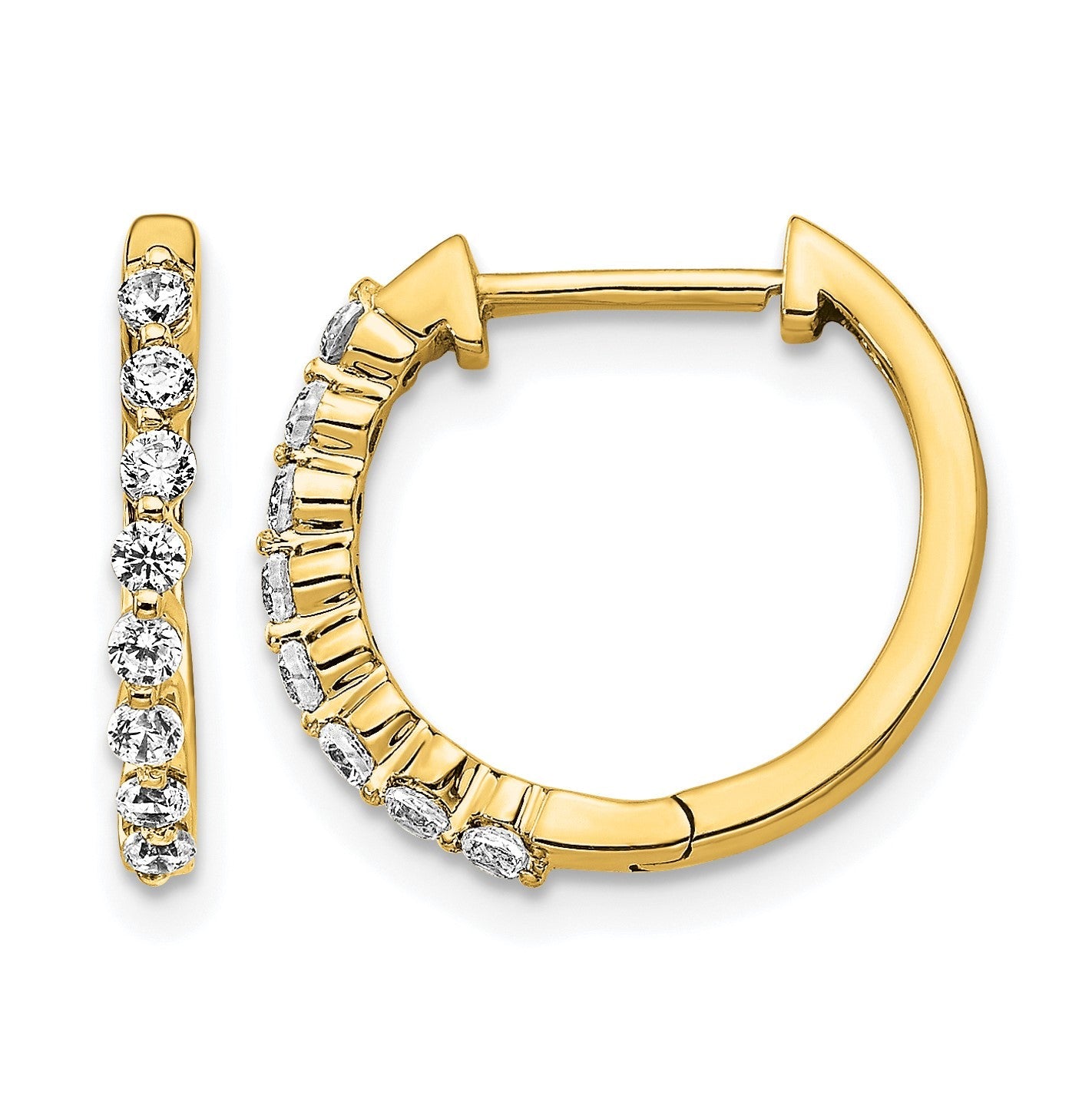 14K Gelbgold Creolen mit Scharnier, komplett besetzt mit 0,33 ct. Laborgezüchteten Diamanten VS/SI+ G+