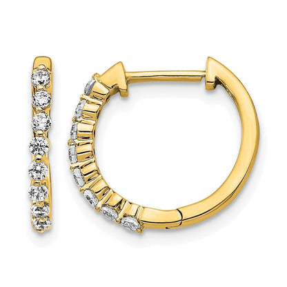 14K Gelbgold Creolen mit Scharnier, komplett besetzt mit 0,33 ct. Laborgezüchteten Diamanten VS/SI+ G+
