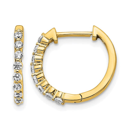 14K Gelbgold Creolen mit Scharnier, komplett besetzt mit 0,33 ct. Laborgezüchteten Diamanten VS/SI+ G+