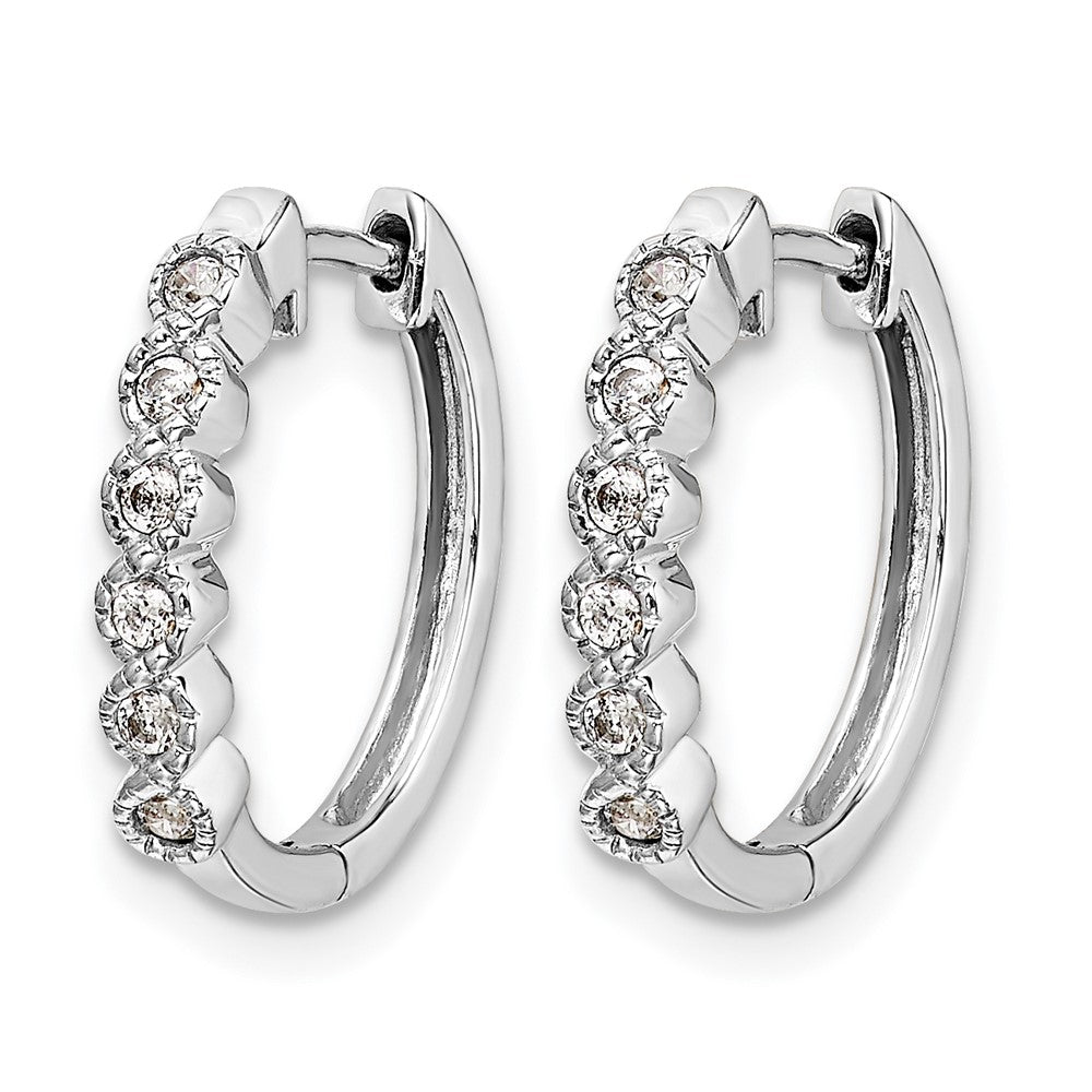 10K Weißgold Diamant Klappbar Creolen