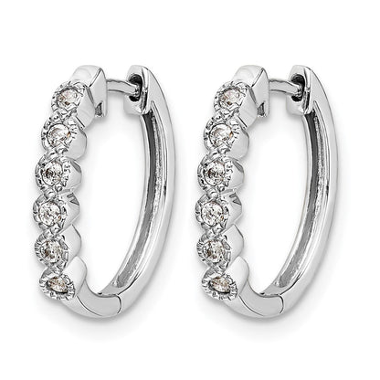 10K Weißgold Diamant Klappbar Creolen
