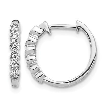 10K Weißgold Diamant Klappbar Creolen
