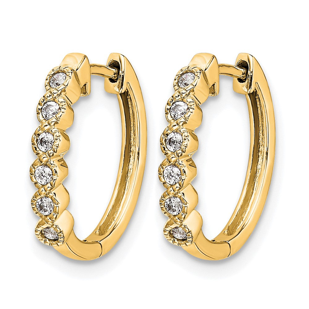 10K Gelbgold Diamant Klappbar Creolen