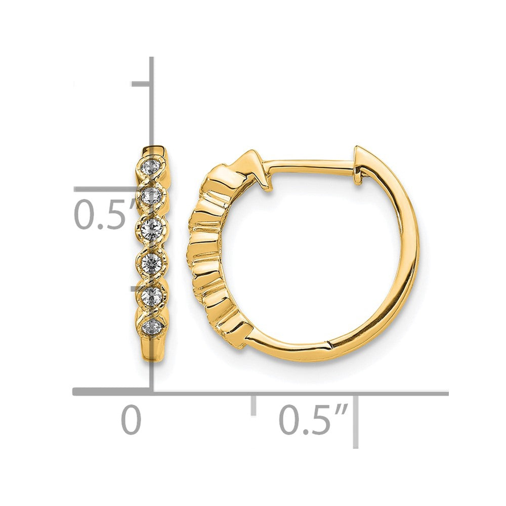 10K Gelbgold Diamant Klappbar Creolen
