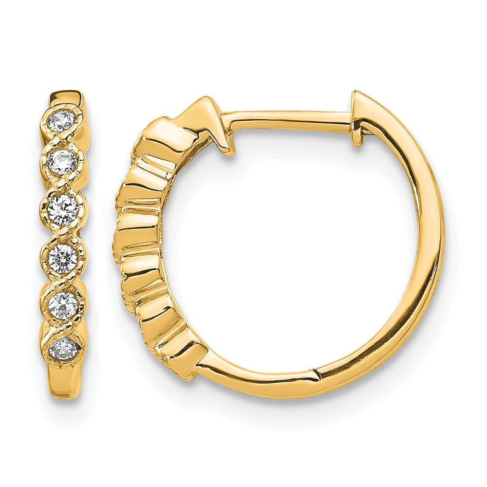 10K Gelbgold Diamant Klappbar Creolen