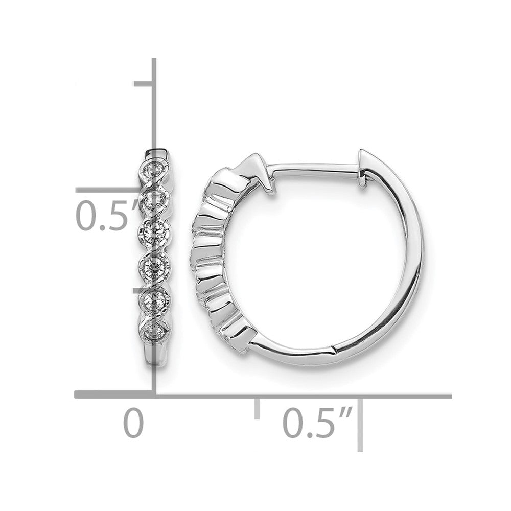 14K Weißgold Creolen mit Klappscharnier, 0,125 ct. laborgezüchtete Diamanten, VS/SI+ G+