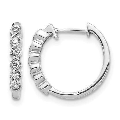 14K Weißgold Creolen mit Klappscharnier, 0,125 ct. laborgezüchtete Diamanten, VS/SI+ G+