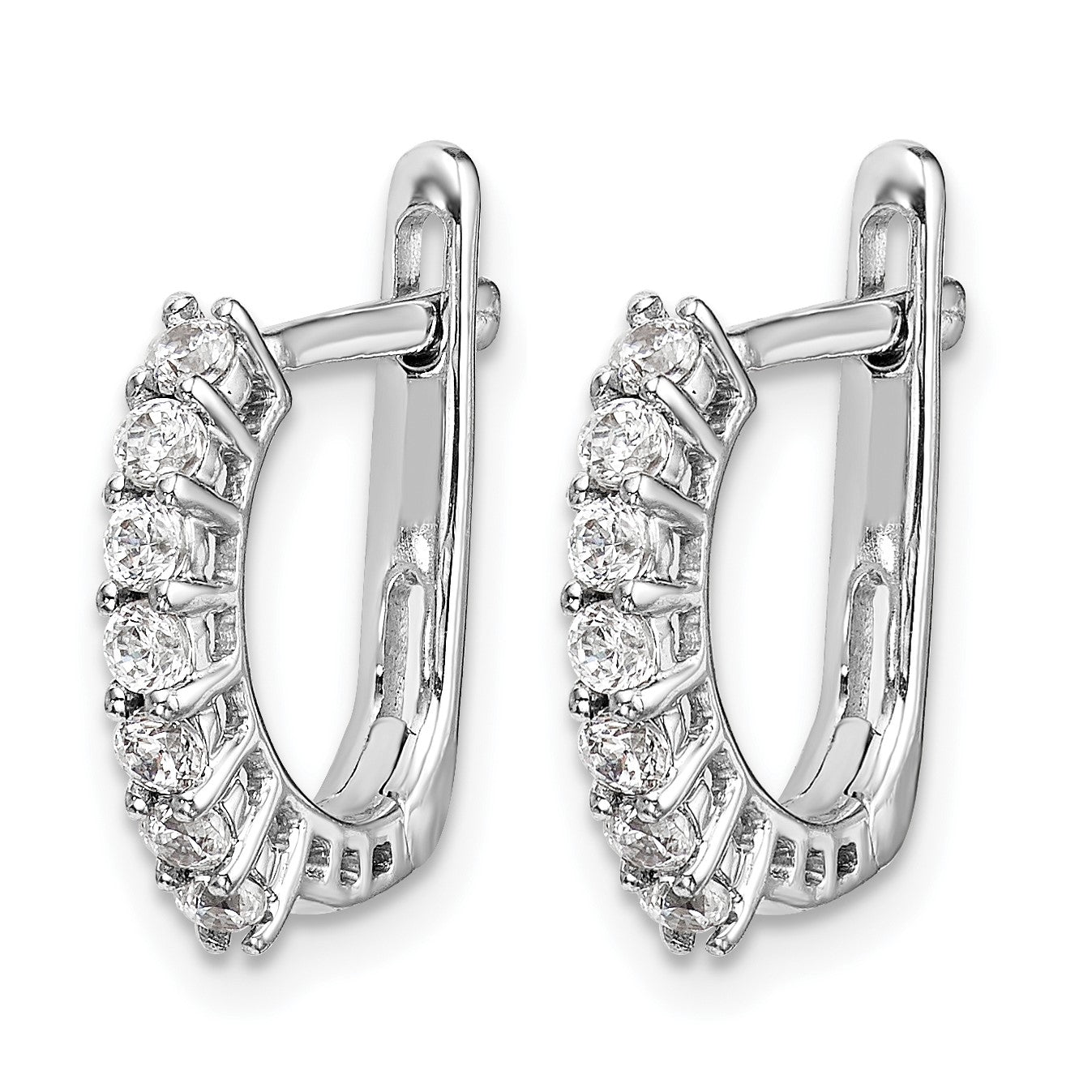 14K Weißgold Ohrringe mit Diamant-Scharnier, ausgefallenes Design