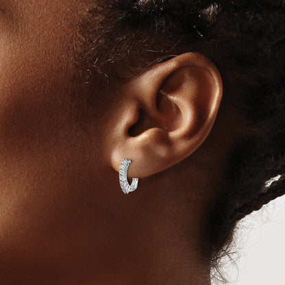 14K Weißgold Ohrringe mit Diamant-Scharnier, ausgefallenes Design