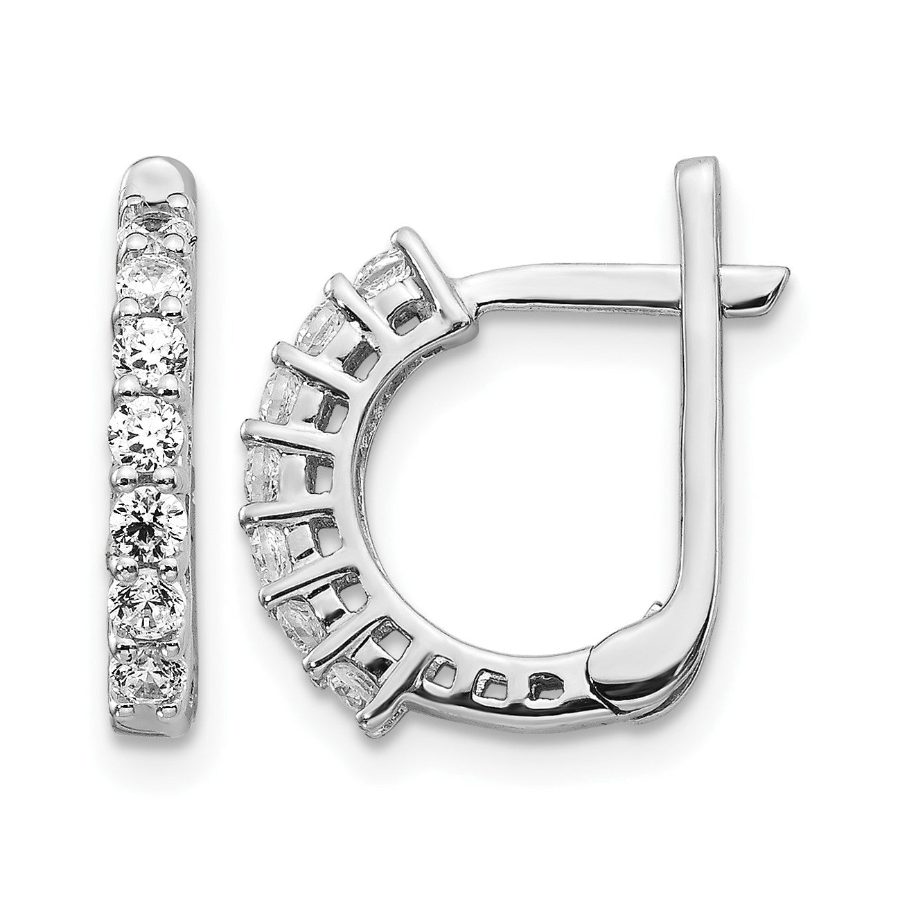 14K Weißgold Ohrringe mit Diamant-Scharnier, ausgefallenes Design