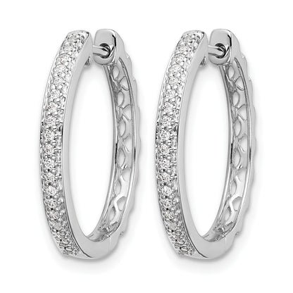 14K Weißgold Creolen mit echten Diamanten, 2 mm, mit Klappscharnier